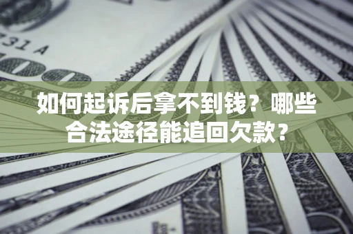 武汉如何起诉后拿不到钱？哪些合法途径能追回欠款？