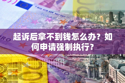 武汉起诉后拿不到钱怎么办？如何申请强制执行？