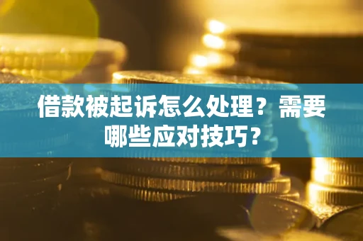 武汉借款被起诉怎么处理？需要哪些应对技巧？